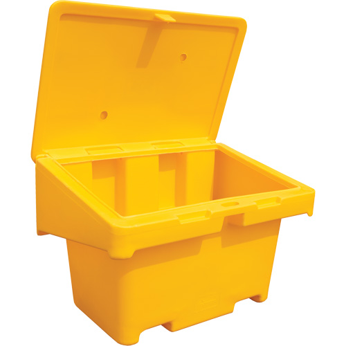 Salt Sand Container SOS, With Hasp, 42" x 29" x 30", 11 cu. Ft., Yellow Action Paper