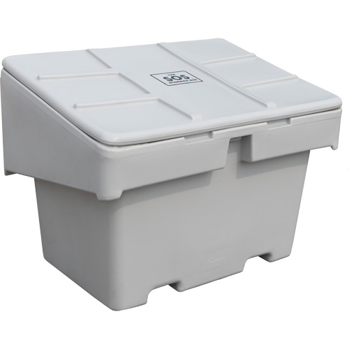 Salt Sand Container SOS, With Hasp, 42" x 29" x 30", 11 cu. Ft., Grey Action Paper