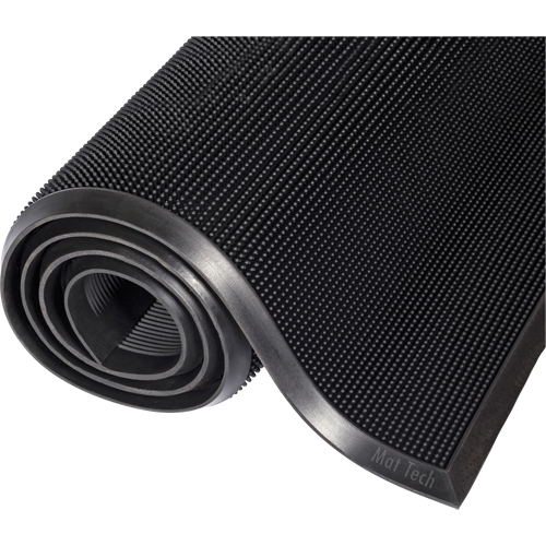 Mat-A-Dor Mat, Rubber, Scraper Type, Finger Tip Style Pattern, 2-2/3' x 3-1/4', Black Action Paper