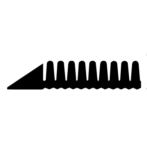 Mat-A-Dor Mat, Rubber, Scraper Type, Finger Tip Style Pattern, 3' x 6', Black Action Paper