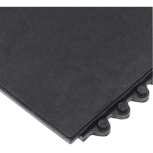 24/Seven&reg; Matting, Rubber, 3' W x 3' L, 5/8" Thick, Black Action Paper