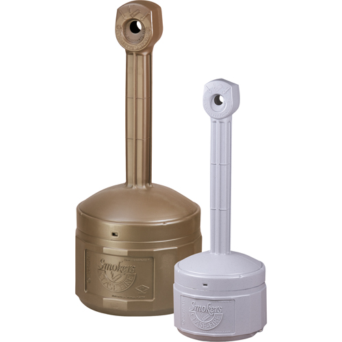Smokers Cease-Fire&reg; Cigarette Butt Receptacle, Free-Standing, Plastic, 4 US gal. Capacity, 38-1/2" Height Action Paper