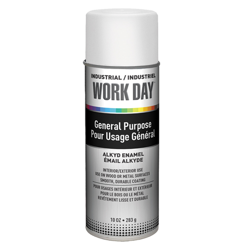 Peinture industrielle Work Day, Blanc, Brillant, 10 oz, Canette a&eacute;rosol Action Paper