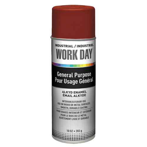 Industrial Work Day Paint, Red, Very Flat, 10 oz., Aerosol Can Action Paper