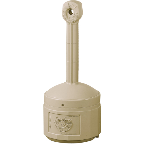 Smokers Cease-Fire&reg; Cigarette Butt Receptacle, Free-Standing, Plastic, 1 US gal. Capacity, 30" Height Action Paper