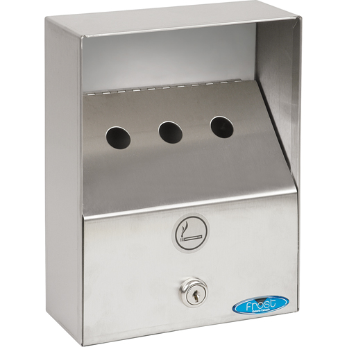 Smoking Receptacles, Wall-Mount, Stainless Steel, 1 Litres Capacity, 9" Height Action Paper