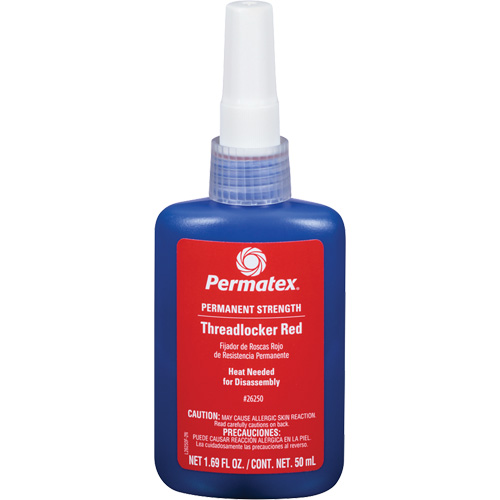 Threadlocker, Red, High, 50 ml, Bottle Action Paper