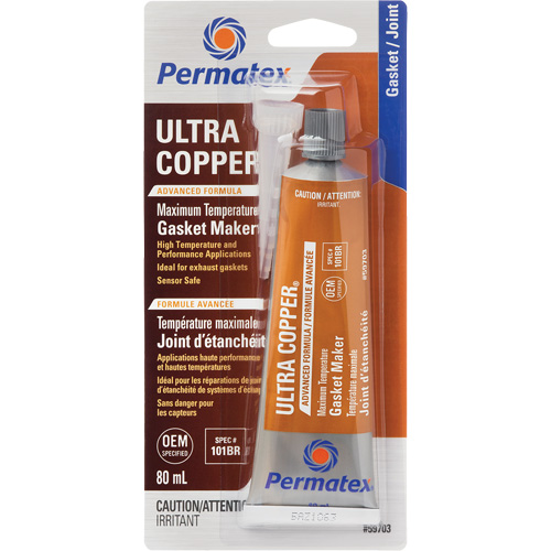 Ultra Copper&reg; Gasket Maker, 80 ml, Tube, Copper Action Paper
