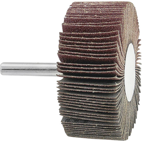Mounted Flapwheel, 120 Grit, 2-1/2" x 1" x 1/4" Action Paper