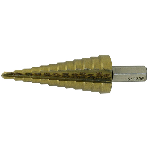 JET-KUT&reg; Super Premium M35 Step Drill, 3/16" - 7/8" , 1/16" Increments, High Speed Steel Action Paper