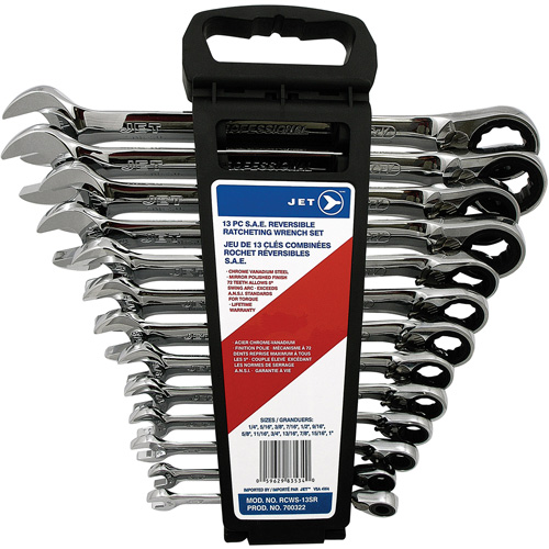 Long Pattern Reversible Wrench Set, Ratcheting Combination, 13 Pieces, Imperial Action Paper