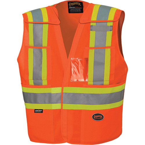 6930 Veste de s&eacute;curit&eacute; d&eacute;tachable &agrave; &eacute;paules tombantes, Orange haute visibilit&eacute;, 2T-Grand/3T-Grand, Polyester Action Paper