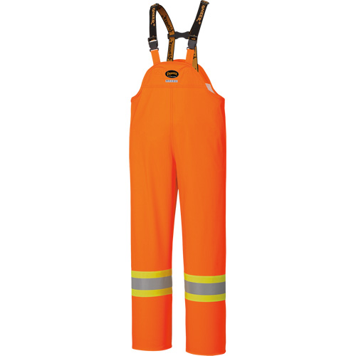 5893 High Visibility Flame Resistant Waterproof Bib Pants, Large, High Visibility Orange Action Paper