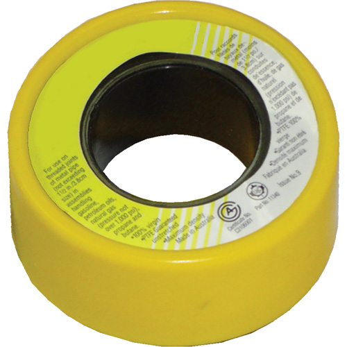 Ruban scellant pour filets au pas du gaz avec PTFE, 236" lo x 1/2" la, Jaune Action Paper