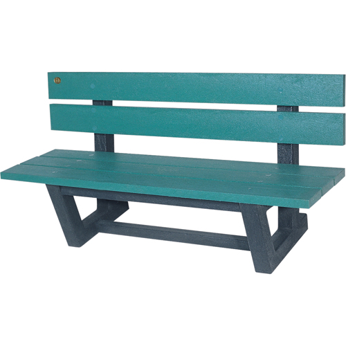 Outdoor Park Benches, Recycled Plastic, 60" L x 22-13/16" W x 29-13/16" H, Green Action Paper