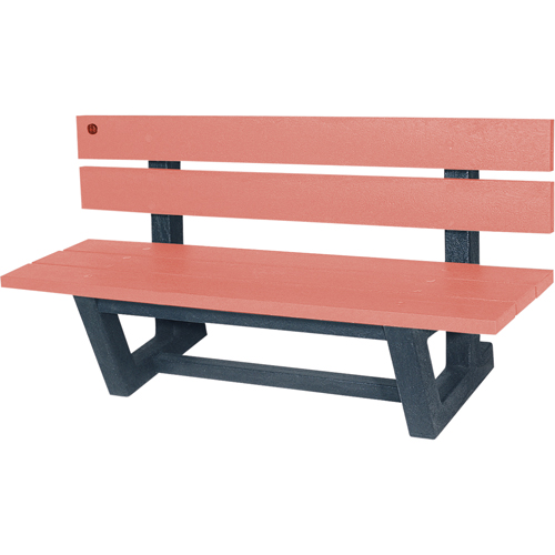 Outdoor Park Benches, Recycled Plastic, 60" L x 22-13/16" W x 29-13/16" H, Redwood Action Paper