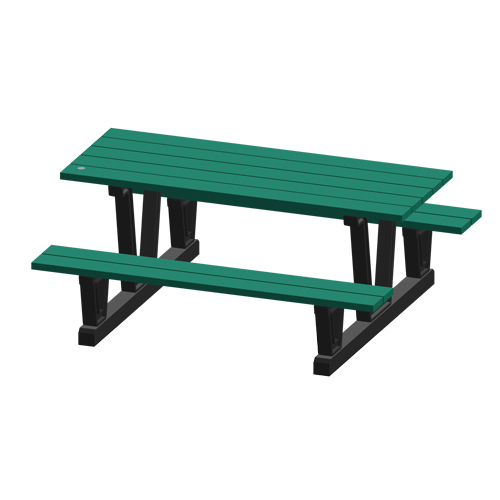 Tables de pique-nique d'ext&eacute;rieur en plastique recycl&eacute;, 72" lo x 60-5/16" la, Vert Action Paper