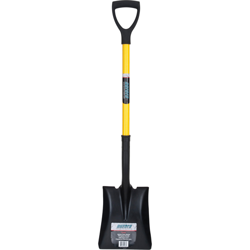 Square Point Shovel, Fibreglass, Tempered Steel Blade, D-Grip Handle, 32-1/2" Long Action Paper