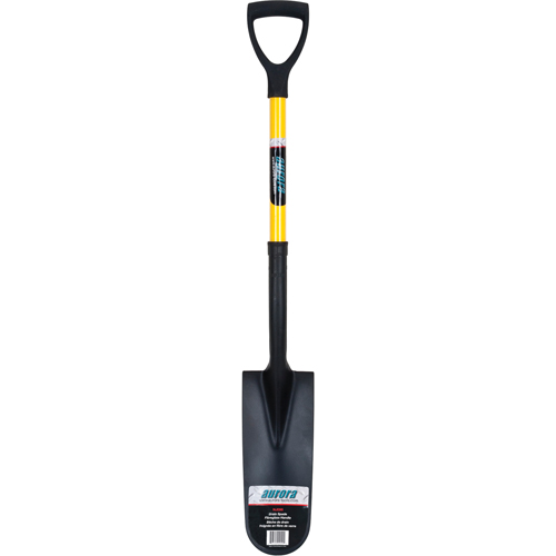 Drain Spade Shovels, Tempered Steel, 16" x 6" Blade, 28-1/2" L, D-Grip Handle Action Paper