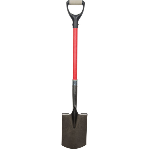 Heavy-Duty Shovels, Fibreglass, Carbon Steel Blade, D-Grip Handle, 30-1/2" Long Action Paper