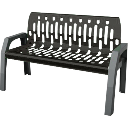 Stream Benches, Steel, 48" L x 25" W x 34" H, Black Action Paper