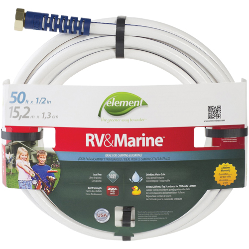 Element Marine & RV Water Hoses, PVC, 1/2" dia. x 50' Action Paper
