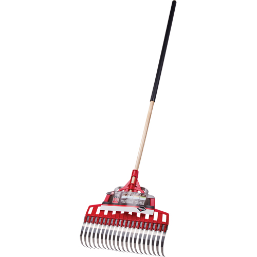 Multi-Purpose Lawn Rake, 20" Blade, 20 Tines, Hardwood Handle, Steel Blade Action Paper