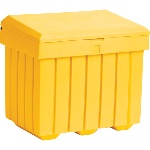 Economy Salt Sand Storage Container, 32" x 23" x 27-1/2", 10 cu. Ft., Yellow Action Paper