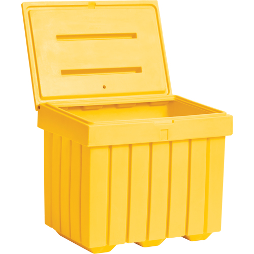 Economy Salt Sand Storage Container, 32" x 23" x 27-1/2", 10 cu. Ft., Yellow Action Paper
