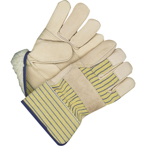 Classic Fitter Gloves with Patch Palm, One Size, Grain Cowhide Palm, Acrylic-Pile Inner Lining Action Paper