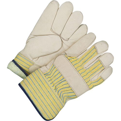 Classic Fitter Gloves, One Size, Grain Cowhide Palm, Acrylic-Pile Inner Lining Action Paper