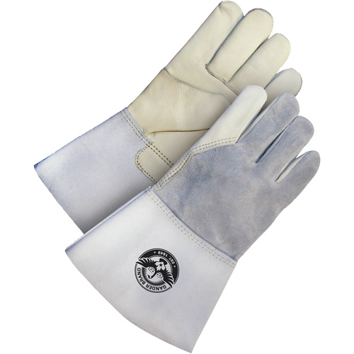 Gander Brand Utility Grain Leather Welder Gloves, Grain Cowhide, Size Large Action Paper