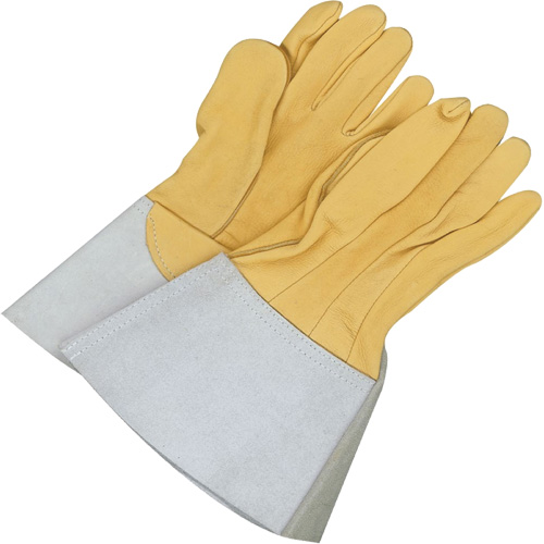 Gants de soudage &agrave; l'arc TIG en cuir de daim retourn&eacute; Gander Brand, Cuir fleur de daim, Taille 10 Action Paper