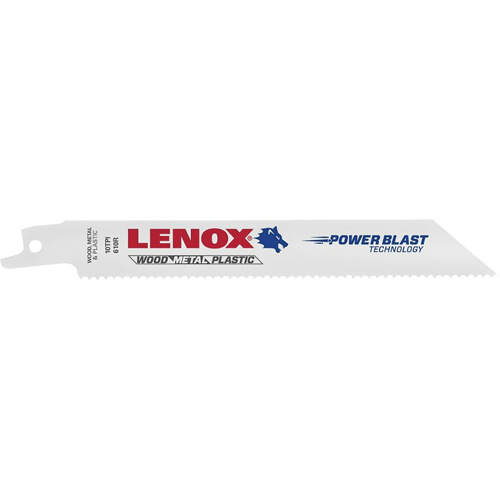 General Purpose Reciprocating Saw Blades, Bi-Metal, 10 TPI, 8" L x 3/4" W Action Paper