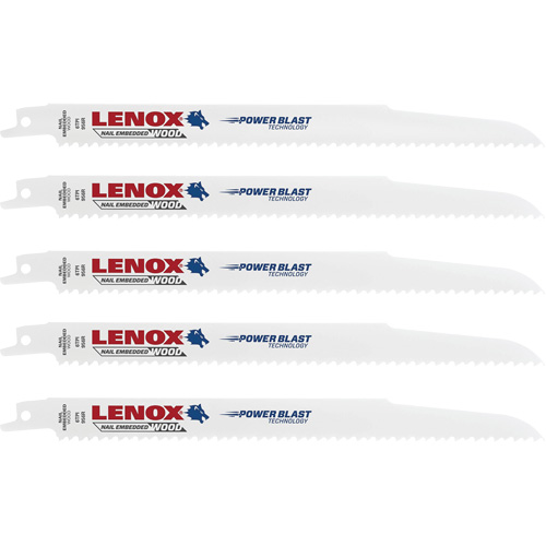 Wood Cutting Reciprocating Saw Blades, Bi-Metal, 6 TPI, 9" L x 3/4" W Action Paper