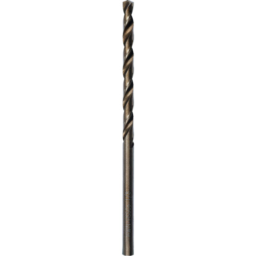 Heavy-Duty Jobber Drill Bit, High Speed Cobalt, 1/8", 2-3/4" L, 1-5/8" Flute, 135° Point Angle Action Paper