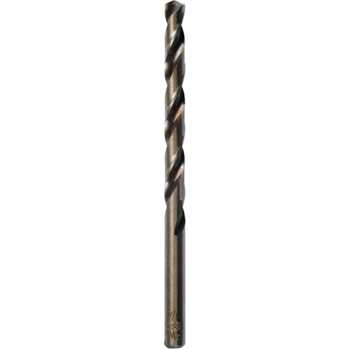 Heavy-Duty Jobber Drill Bit, High Speed Cobalt, 1/4", 4" L, 3" Flute, 135° Point Angle Action Paper