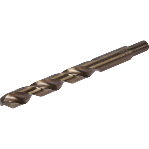 Heavy-Duty Jobber Drill Bit, High Speed Cobalt, 1/2", 6" L, 1-1/2" Flute, 135° Point Angle Action Paper