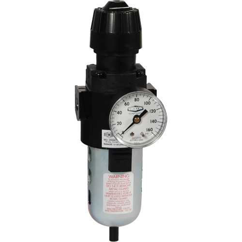 Wilkerson Compact Filter/Regulator, 1/2" NPT, 150 PSI Max. PSI, Standard Action Paper