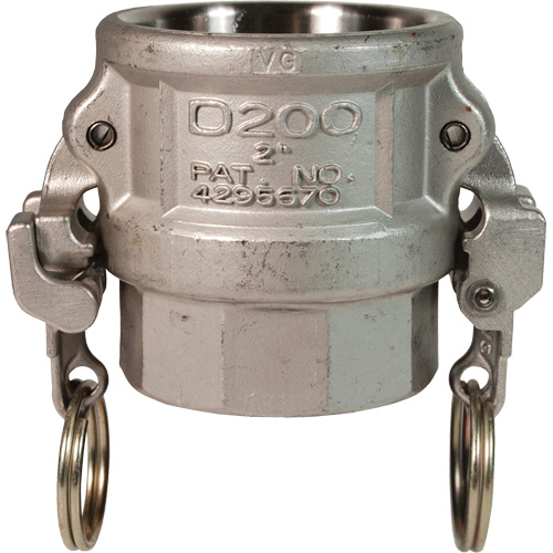 EZ Boss-Lock Cam & Groove Coupler, Stainless Steel, Type D, 1", Female NPT, 250 PSI Action Paper