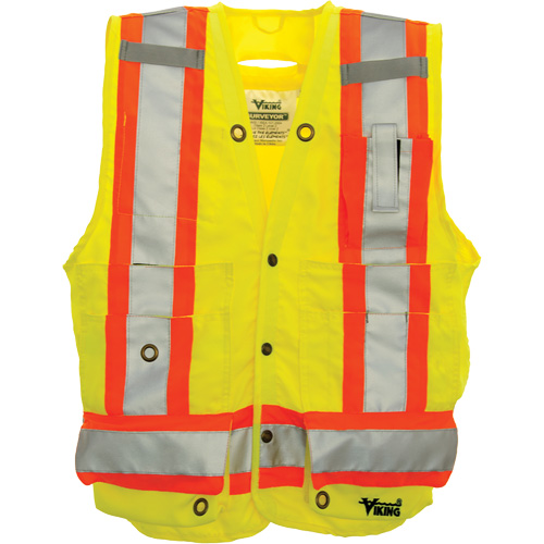 Veste de s&eacute;curit&eacute; pour arpenteur, Jaune lime haute visibilit&eacute;, Grand, Polyester Action Paper