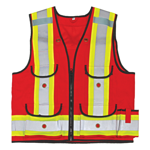 Veste de s&eacute;curit&eacute; pour apenteur All-Trades 1000D, Rouge, Grand, Polyester Action Paper