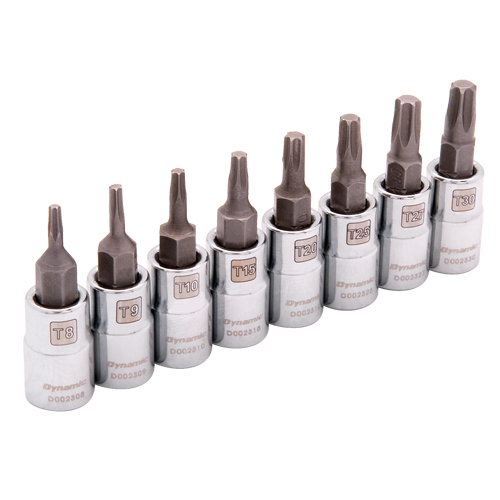 Jeu de douilles standards Torx, Torx, Prise 1/4", 8 mrcx Action Paper