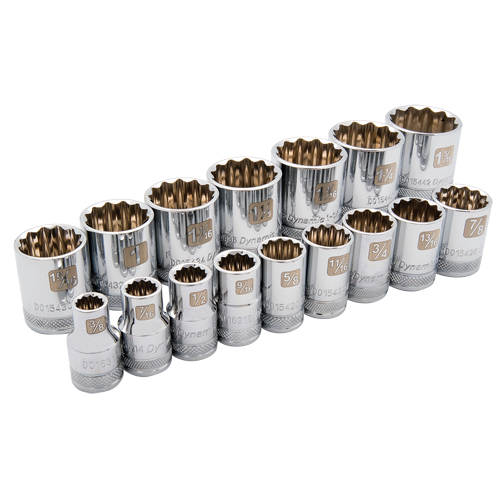 Jeu de douilles SAE, 16 Mcx, Prise de 1/2" Action Paper