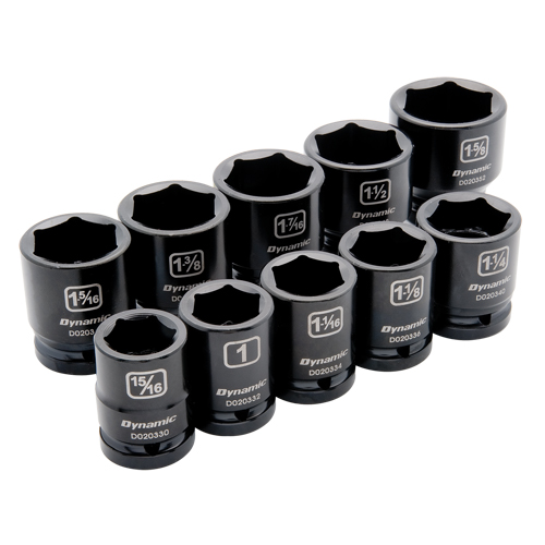 SAE Socket Set, 10 Pcs, Impact, 3/4" Drive Size Action Paper
