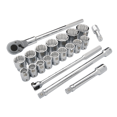 SAE Socket Set, 21 Pcs, 3/4" Drive Size Action Paper