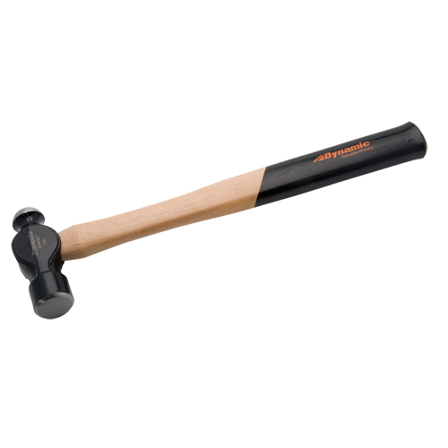 Ball Pein Hammer, 8 oz. Head Weight, Polished Face, Wood Handle Action Paper