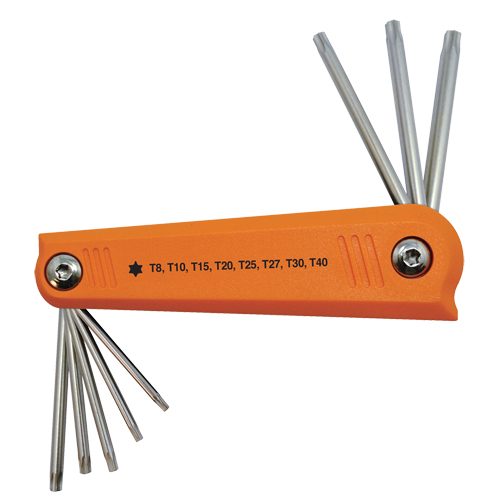 Folding Hex Key Set, 8 Pcs., Torx&reg; Action Paper