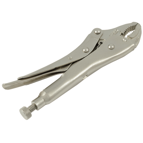 Locking Pliers, 7" Length, Curved Jaw Action Paper