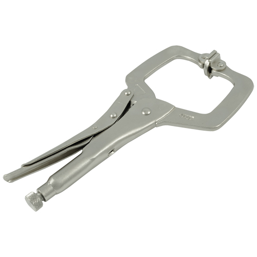 Locking Clamp Pliers with Swivel Pads, 11" Length, C-Clamp Action Paper